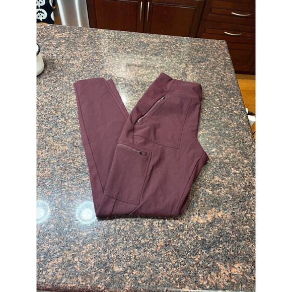 Athleta Headlands Hybrid Cargo II Tights-Maroon - Picture 4 of 6